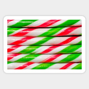 Green and Red Candy Cane Christmas Candies Photograph Sticker